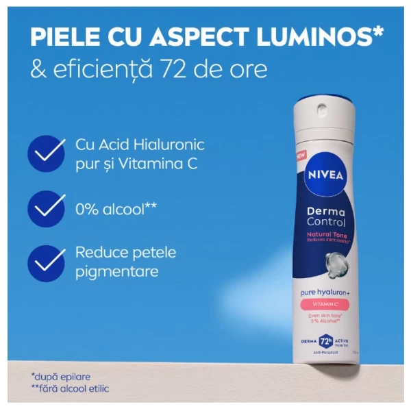 Nivea Derma Control Deodorant spray Natural Tone Fem 150 ml - image 3