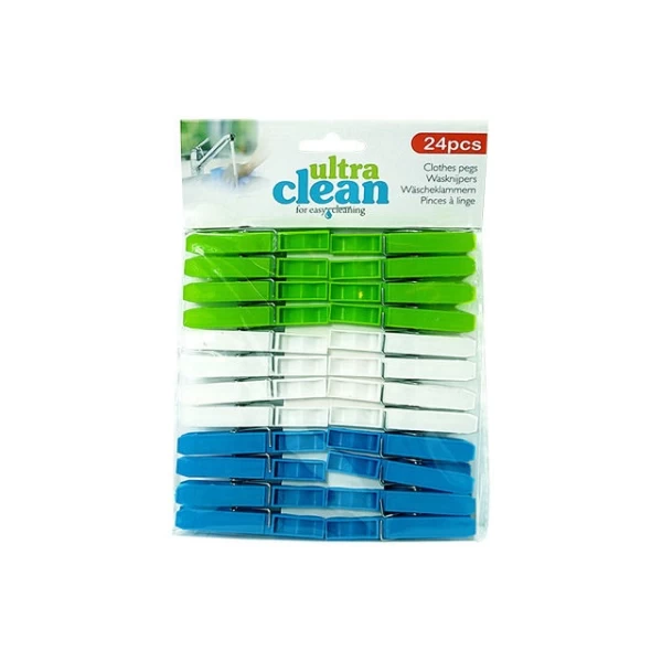 Набор прищепок 24шт, 7.5 cm, пластик, 3 цвета - image 1