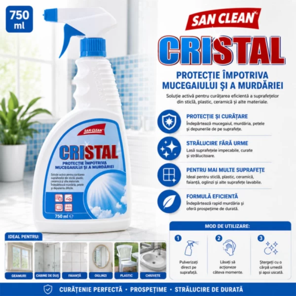 Cristal solutie pentru sticla albastru spray 500 ml - image 2