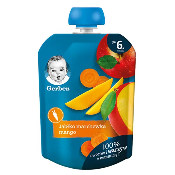 Gerber Пюре Яблоко-морковь-манго (6 м+) 80 гр. - image 1