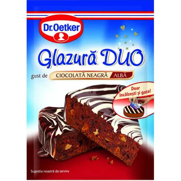 Dr. Oetker Glazură ciocolată neagră-albă Decor, 100g - image 1