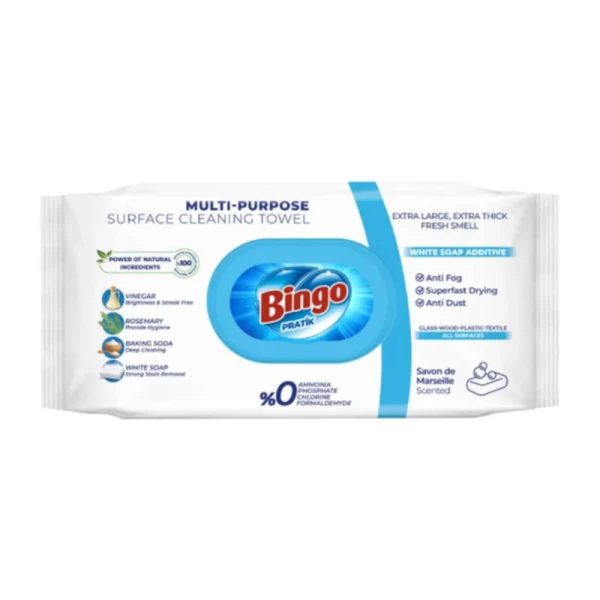 Bingo Servetele umede universale de curatare White Soap 96 buc - image 1