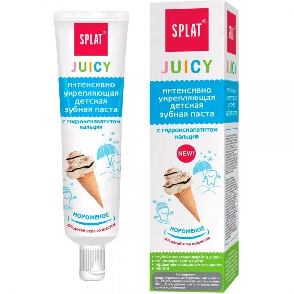 Splat Juicy Pasta de dinti pentru copii cu gust de Inghetata 35ml - image 1