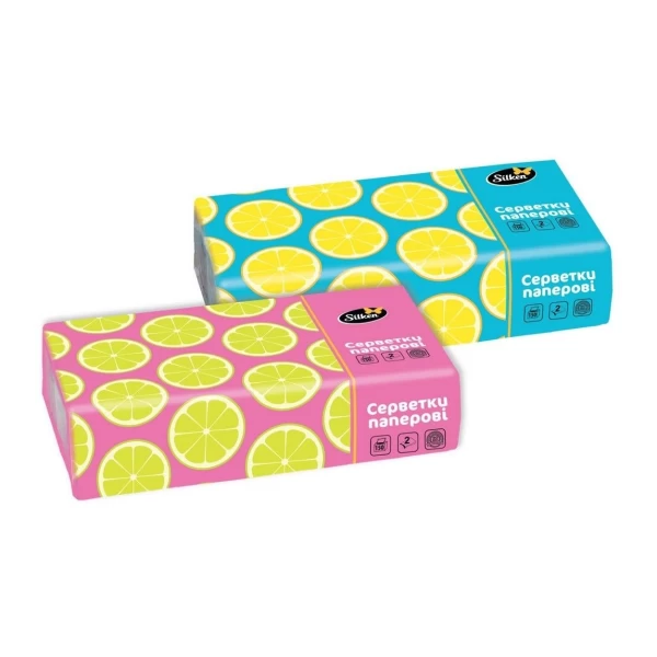 Silken servetele cosmetice 150 buc 2-str Lemon - image 3