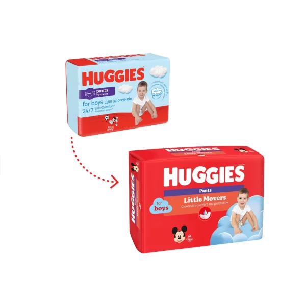 Huggies Little Movers Scutece chilotel №3, 7-11kg, pentru baietei 58 buc - image 2