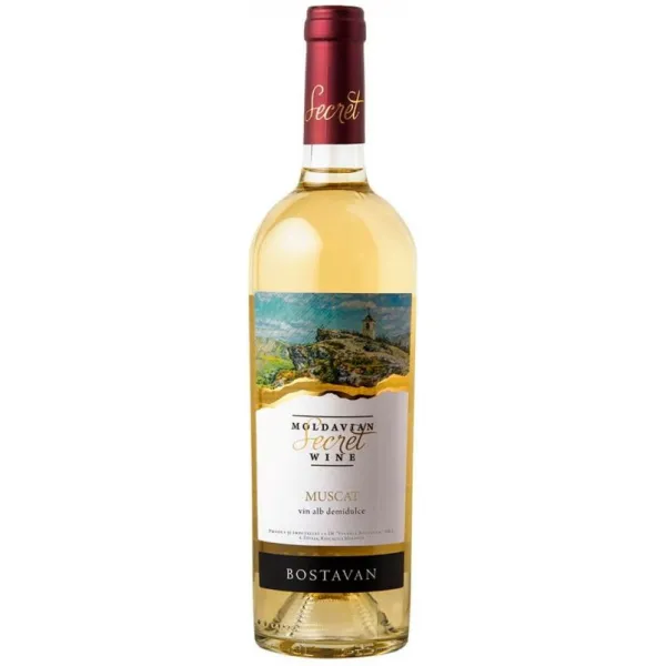Вино Bostavan Muscat белое столовое 0,75 л - image 1