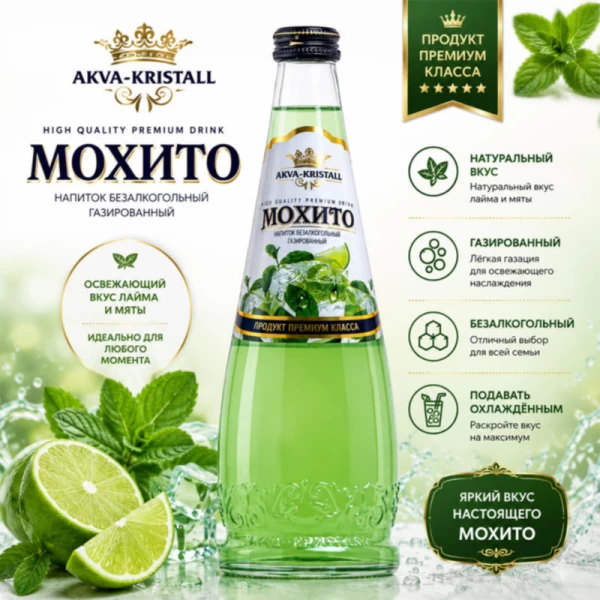 Газированный напиток Аква Кристалл Mojito 0,5 л - image 2