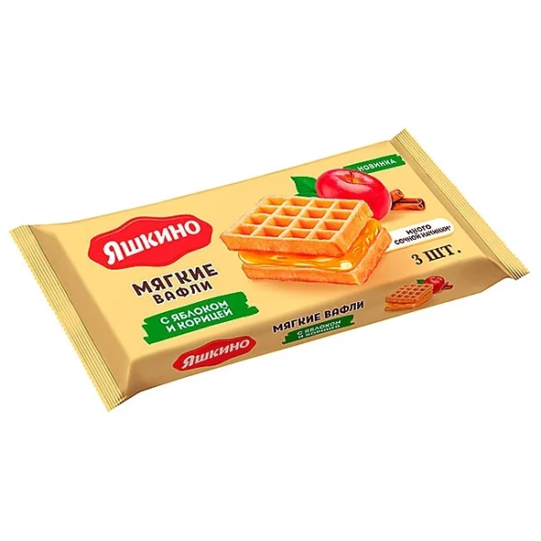 Яшкино Вафли мягкие с яблоком и корицей 120г - image 1