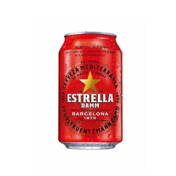 Estrella Damm Bere Blonda Barcelona 330ml Doza - image 1