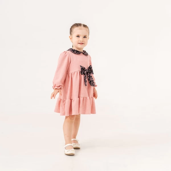 Eray Kids Rochie brodată cu arc și guler 74-92 cm 6339 - image 1