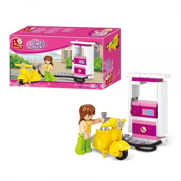 Pink Dream Mini Gas Station, 37 de bucăți, Sluban - image 3