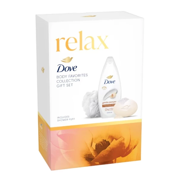 Подарочный набор 2025 Dove гель для душа Gentle Pamper, 250мл + питательное мыло-крем Dove, 90г + пу - image 2