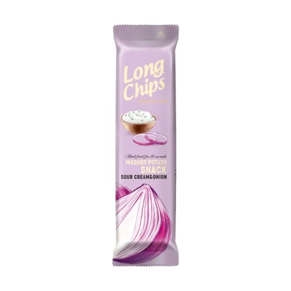 Картофельные чипсы Long Chips со сметаной и луком 75гр - image 1
