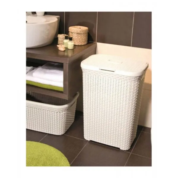 Cos pentru rufe NATURAL STYLE 60 L Cream - image 3