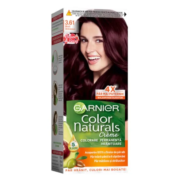 Стойкая аммиачная краска для волос Garnier Color Naturals 3.61 Delicious Blackberry - image 1
