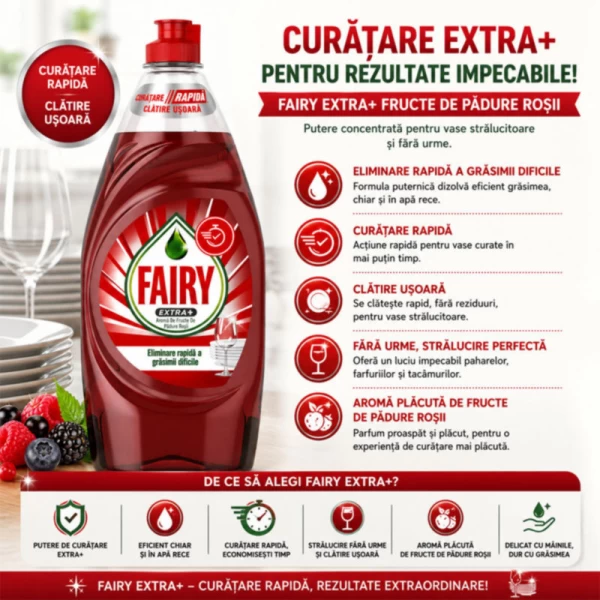 Fairy Detergent de vase manual Extra + Fructe de padure 900 ml - image 2
