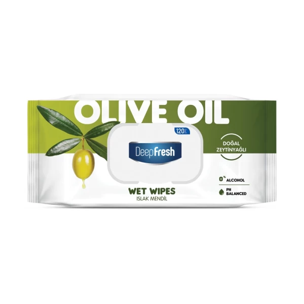 DeepFresh Servetele umede cu extracte naturale Olive Oil 120 buc - image 1