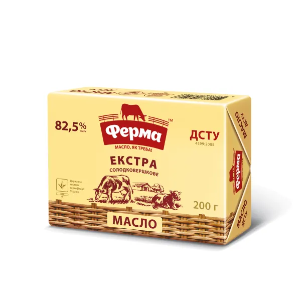 Сливочное масло 82,5% Ферма Extra 200г - image 1