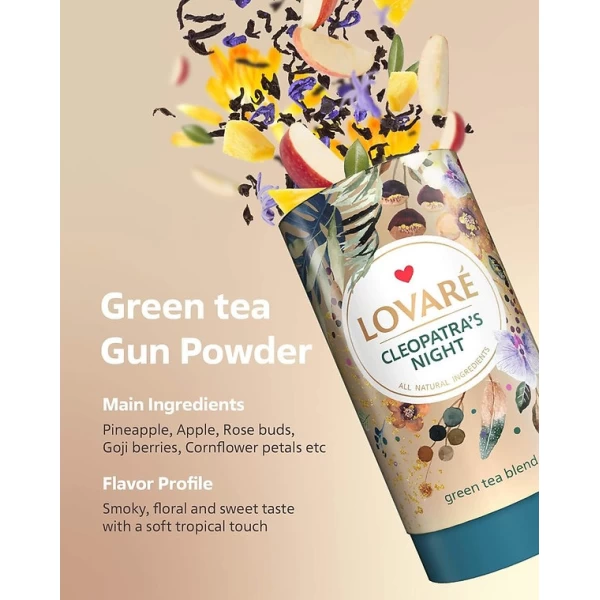 Lovare Ceai 80 g verde Cleopatra's Night, petale de flori si fructe - image 4