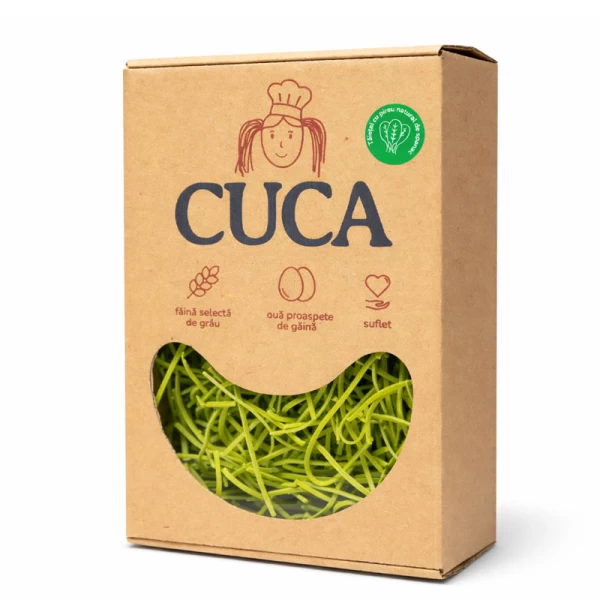 CuCa Tăiței de casă cu ou de găină si spanac 250g - image 1