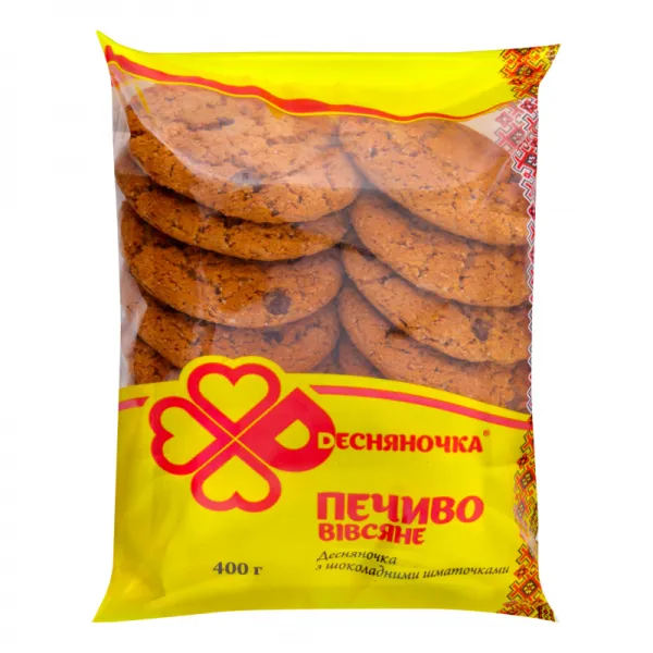 Печенье овсяное с шоколадными кусочками Десняночка м/у 300г - image 1