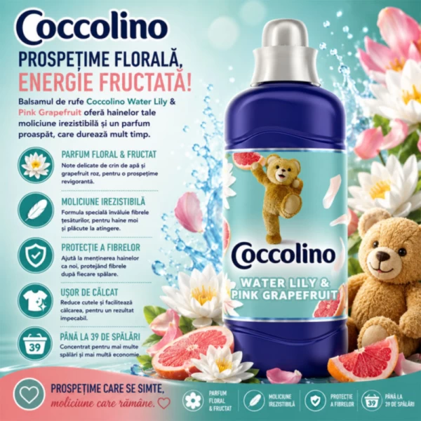 Coccolino Кондиционер для белья Кувшинка и розовый грейпфрут 925 мл - image 2