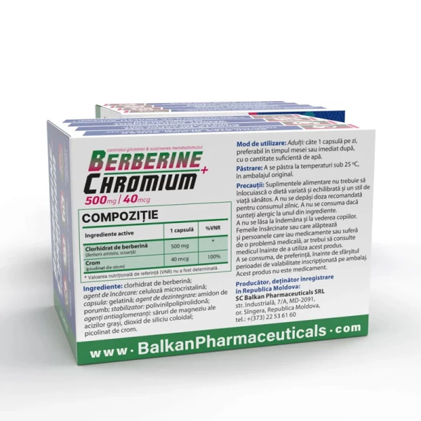 BP Vitamine Berberine 500mg + Chromium 40mg 60cap - image 3