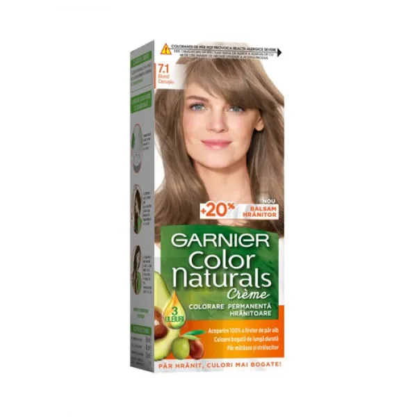 Стойкая краска для волос с аммиаком Garnier Color Naturals 7.1 Пепельный Блонд - image 1