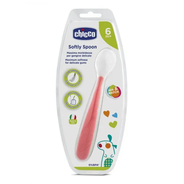Ложка Chicco из мягкого силикона Красная (6+ мес.) - image 1