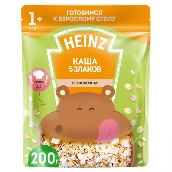 Heinz Я большой Каша 5 злаков безмолочная (12+ мес.), 200 г - image 1