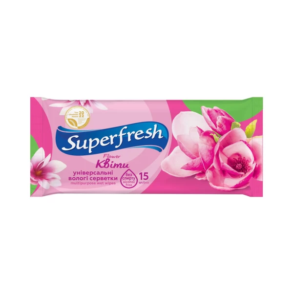 Влажные салфетки Freshsense Sweet Flowers 15шт - image 1