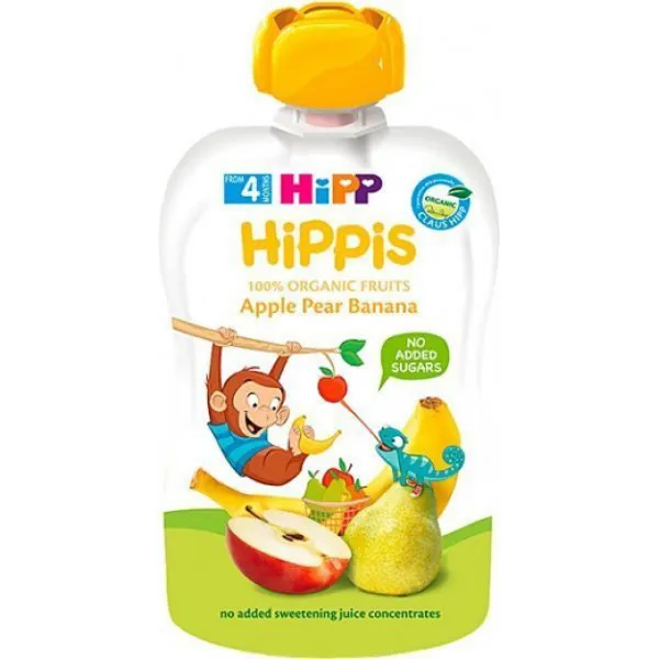 HiPP Piure de fructe din mere, pere și banane (4+ luni), 100 g - image 1