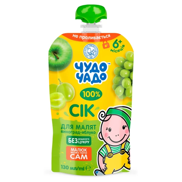 Сок Чудо Чадо для детей от 6мес виноград-яблоко 130 мл - image 1