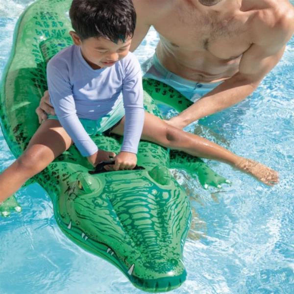 Plută gonflabilă Crocodil cu mânere, 168×86 cm, max. 40 kg, 3+ ani, Intex (58546) - image 2