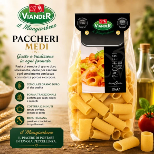 Viander Paste Paccheri Medii 500 g - image 3