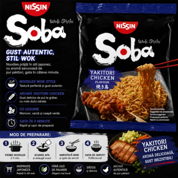 Soba Bag Taietei Instant Yakitori Chicken 110 g Wok - image 2