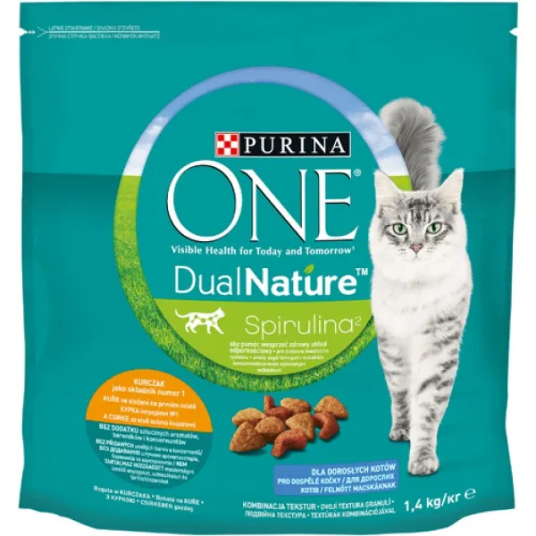 Purina One DualNature Hrana uscata pentru pisici cu spirulina 750 g - image 1