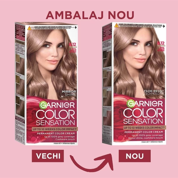 Garnier Color Sensation Vopsea de par 8.12 Blond Deschis Cenusiu Irizat - image 2