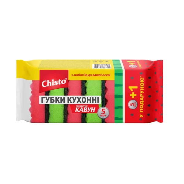 Chisto губка для посуды Арбуз 5+1 шт - image 1