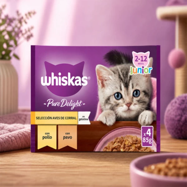 Whiskas Hrana umeda pentru pisici Junior Casserole Selectii Pui plic 4x85g - image 2