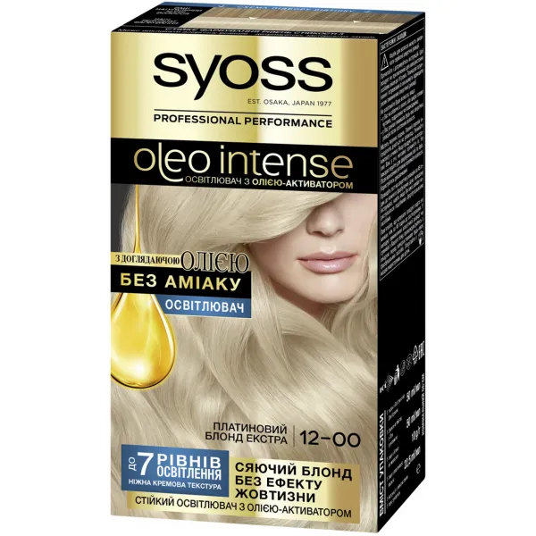 Краска для волос Syoss Oleo Intense 12-00 Платиновый блонд экстра - image 1