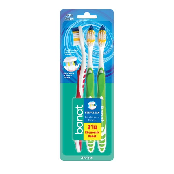 Banat Periuta de dinti Deep Clean Medie 3 buc - image 1