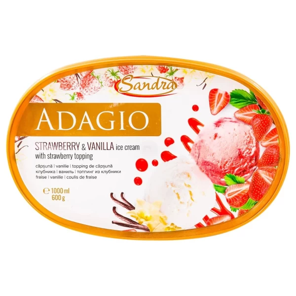 Sandra Inghetata Adagio Capsuna & Vanilie 1000ml - image 3