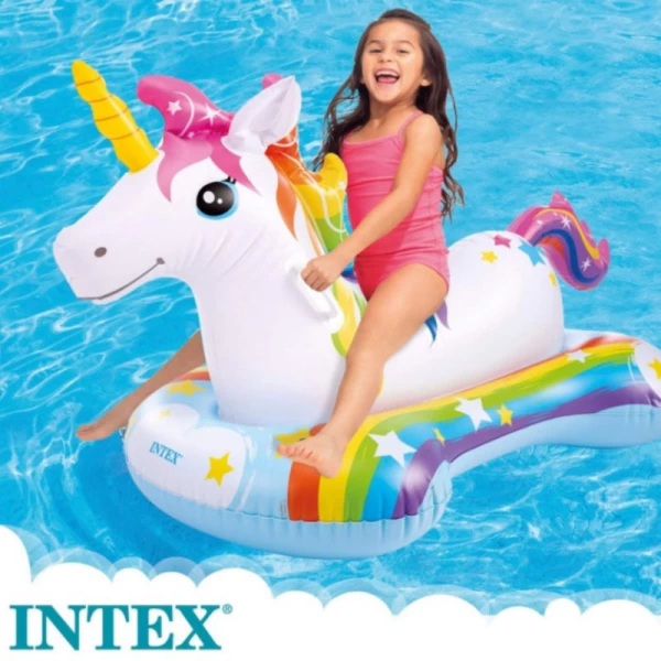 Pluta gonflabila Unicorn cu manere, 163×86 cm, pana la 40 kg, 3+ ani, Intex (57552) - image 2
