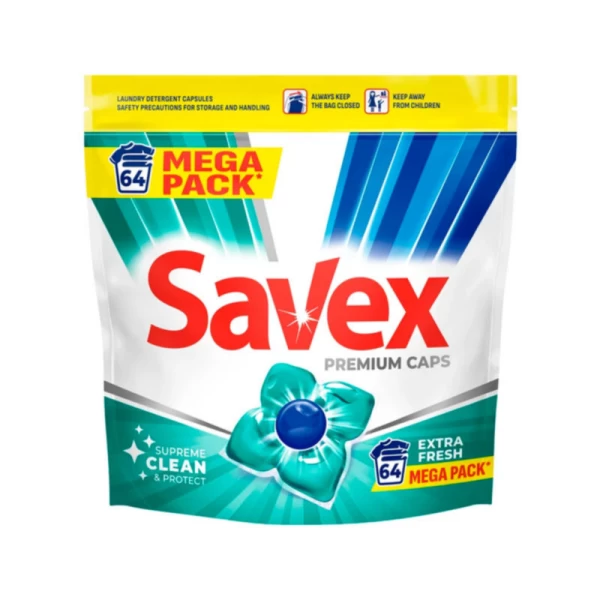 Капсулы для стирки Savex Premium Fresh 64 шт - image 1