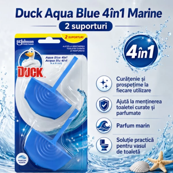 Duck Odorizant toaleta Aqua Blue 4in1 Marine 2x36gr - image 2
