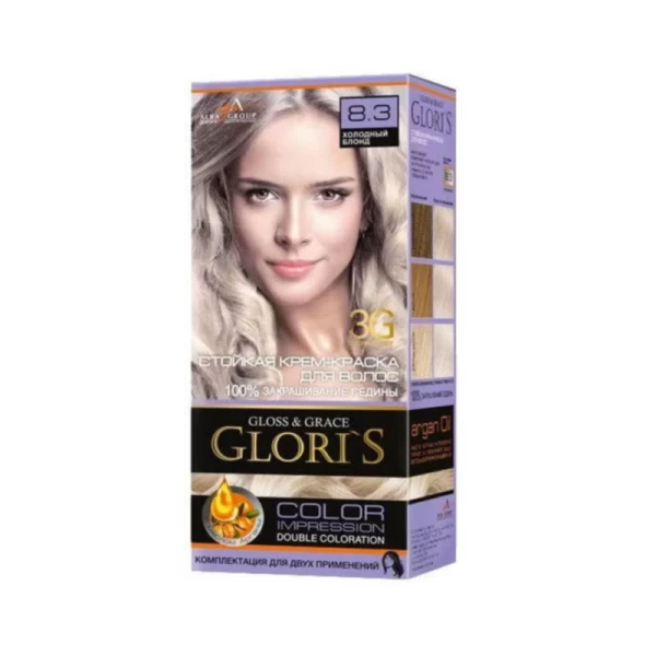 Glori's Vopsea de par 8.3 Blond rece 50ml - image 1