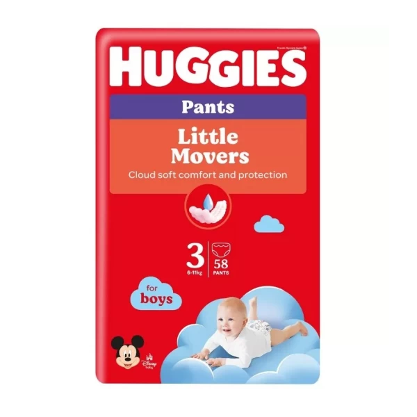 Huggies Little Movers Scutece chilotel №3, 7-11kg, pentru baietei 58 buc - image 1