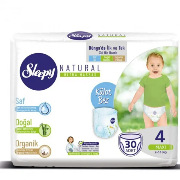Подгузники Sleepy Natural Sensitive Pants 4 Maxi (7-14) 30 шт. - image 1