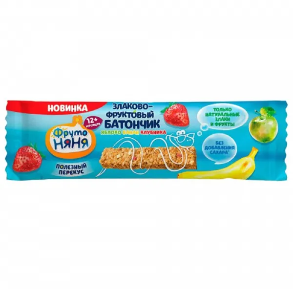 FrutoNanny Batonas din cereale cu fructe mar, banan, capsuna 25 g - image 1
